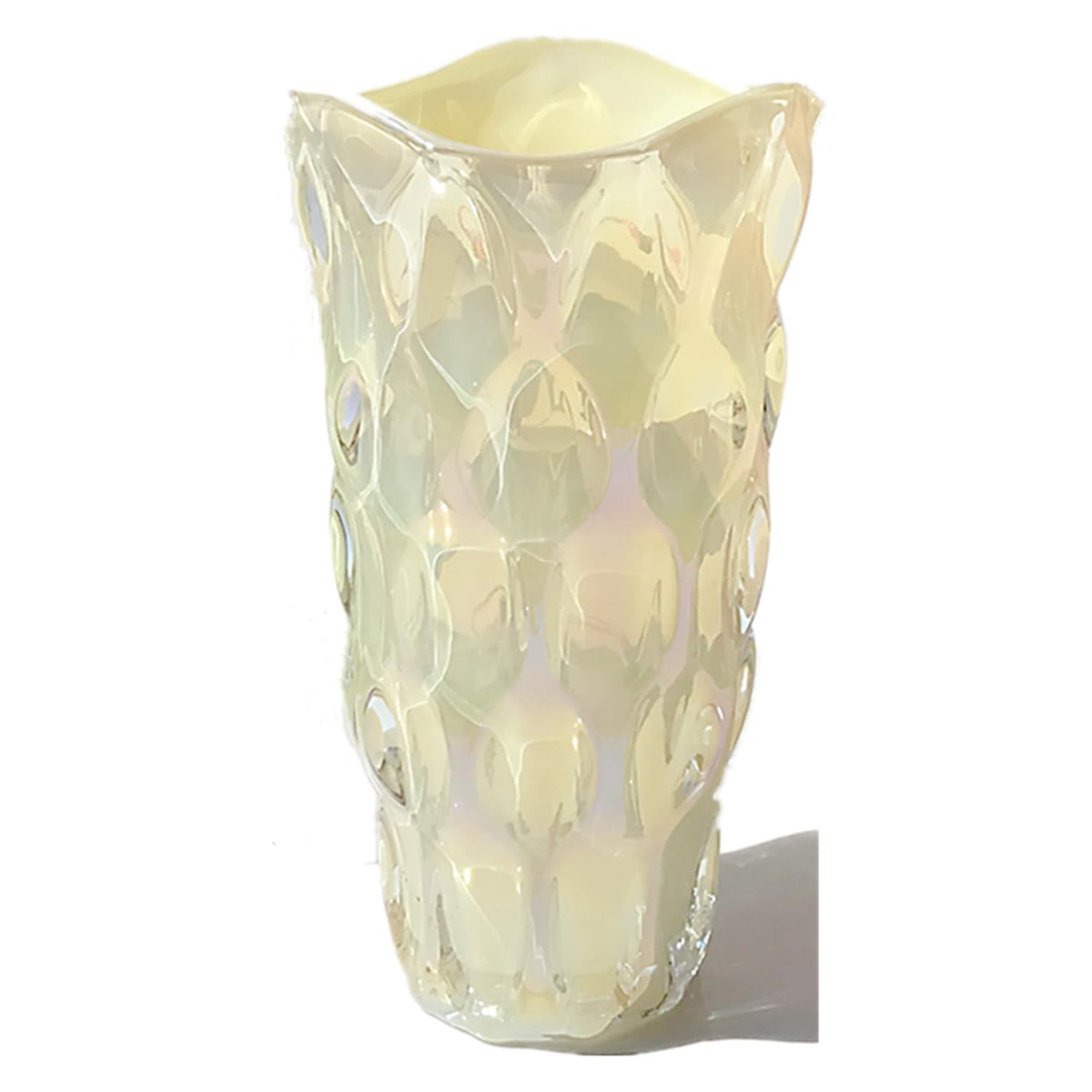 Heavy Glass Flower Vase Thickened 3.5lb 9.5inch Sparkle vase Bohemian Style, for Centerpieces,Wedding,Perfect Home Decor (Sparkle)