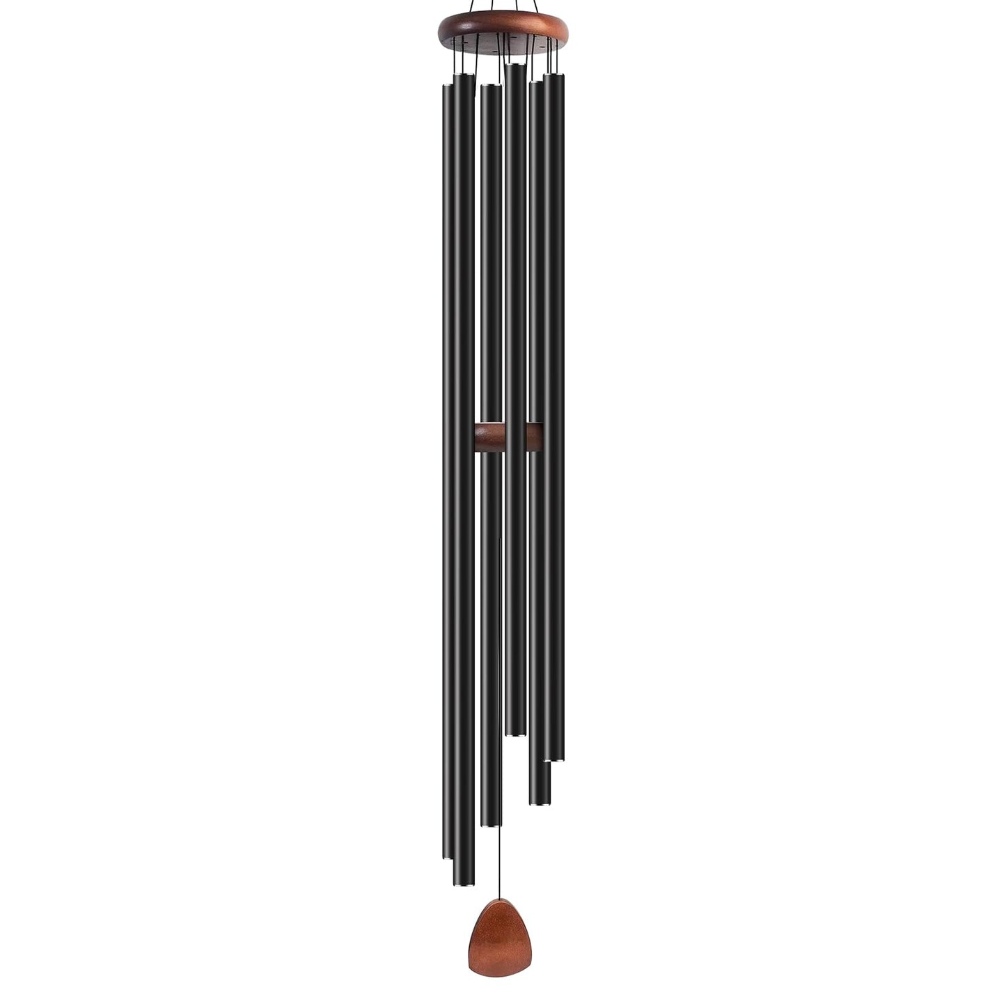 Bursvik 37" Aluminum Wind Chimes for Outside(Black), Patio Zen Decor Gift