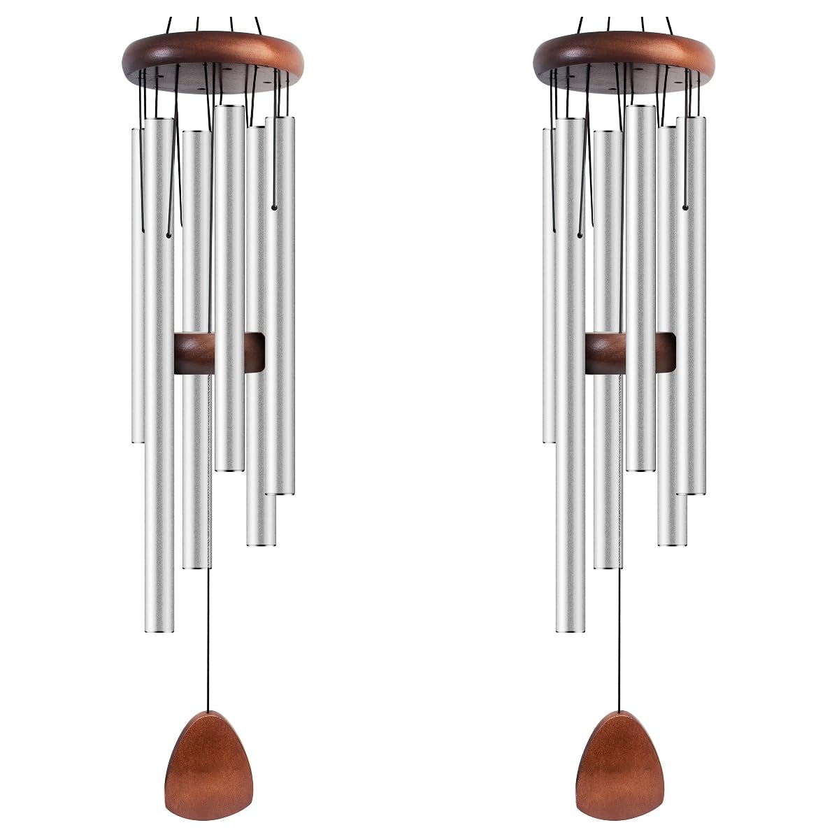 Bursvik 37" Aluminum Wind Chimes for Outside(Black), Patio Zen Decor Gift