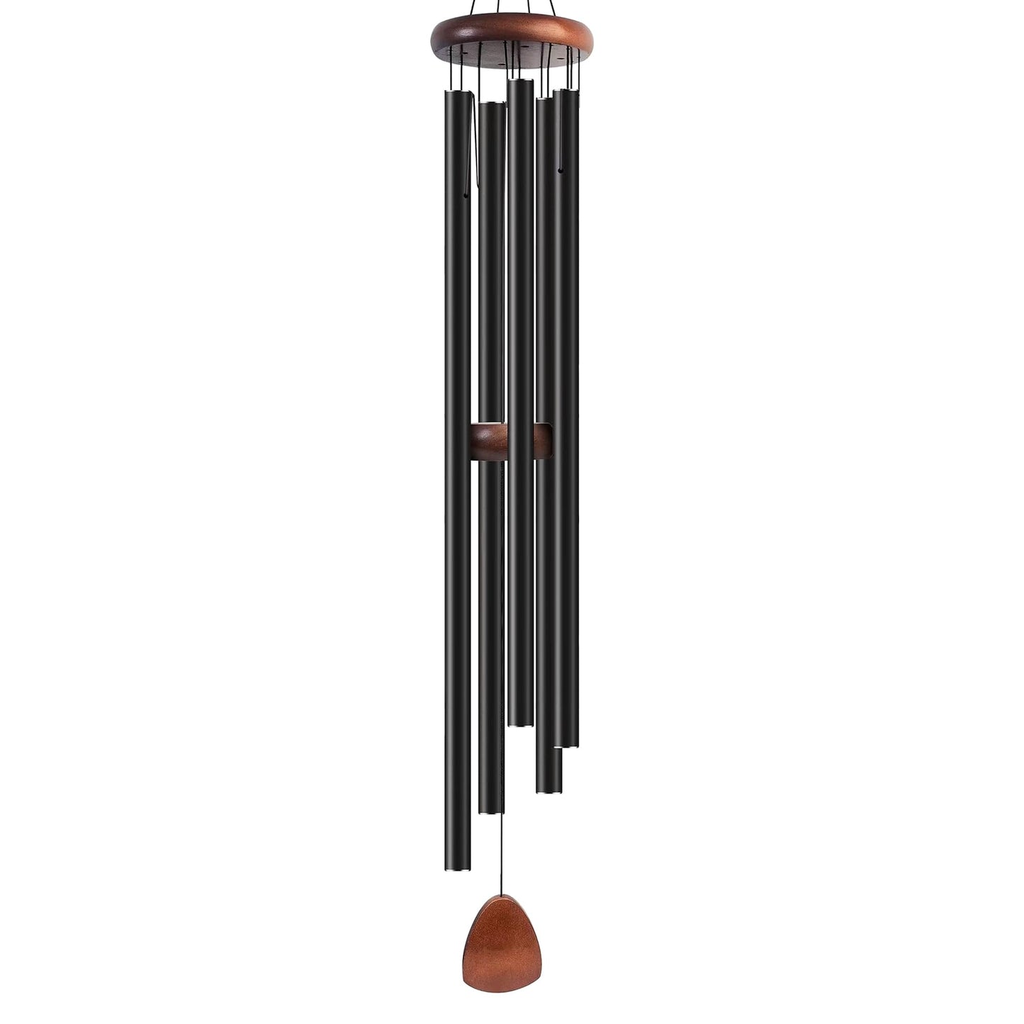 Bursvik 37" Aluminum Wind Chimes for Outside(Black), Patio Zen Decor Gift