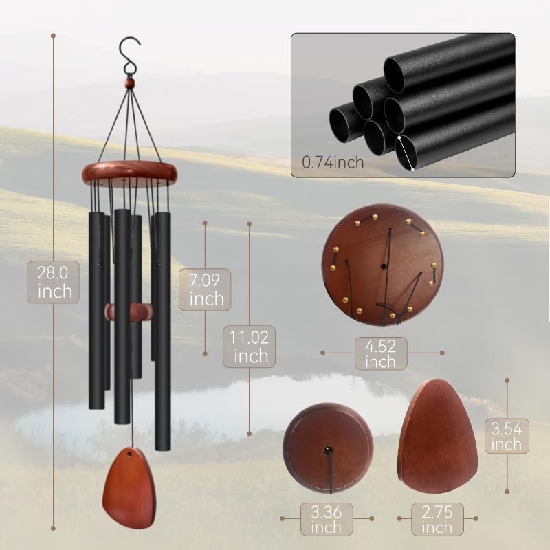 28" Wind Chimes for Outside, Lovely Wind Chimes,Courtyard Decoration