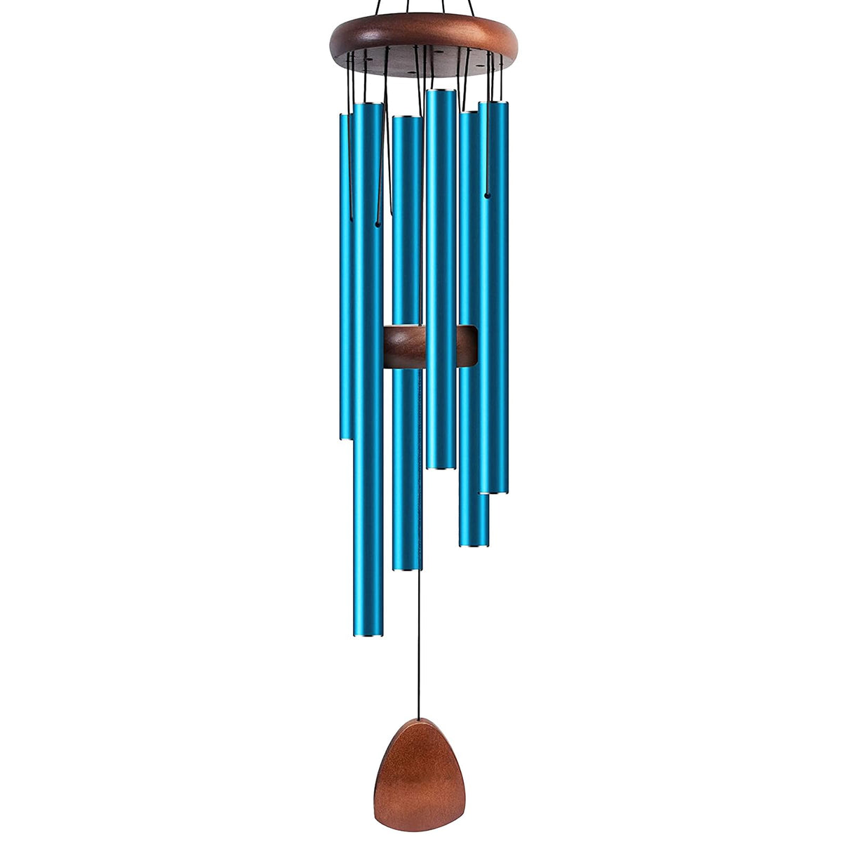 37 Inch Blue Aluminum Wind Chimes, Outdoor Garden