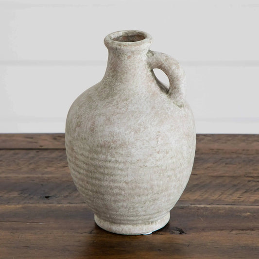 7" Textured Natural Ceramic Jug, Decorative Ceramic Vase for Home Decoration & Decor