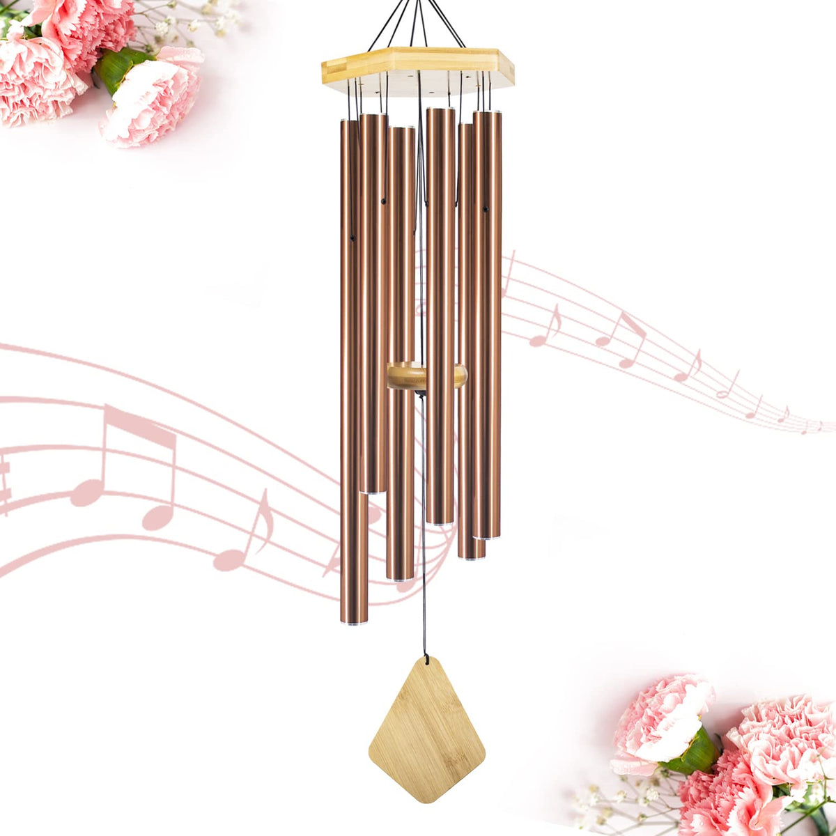 Memorial Wind Chimes 30 inch Black Deep Tone Sympathy Gift Patio Porch Home