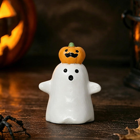 Halloween Ghost Figurine Pumpkin Spooky Resin Finger Statue Decor