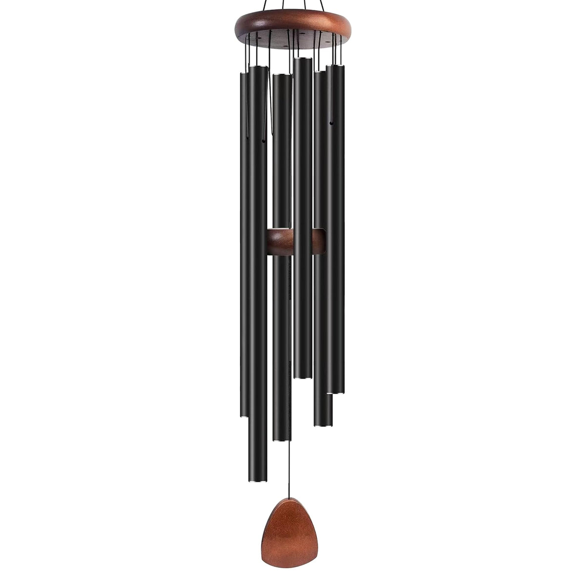 Bursvik 37" Aluminum Wind Chimes for Outside(Black), Patio Zen Decor Gift