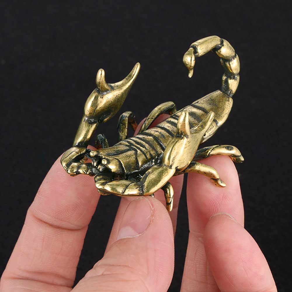 TEAMWILL Small Brass Metal Statue Ornament Animal Figurines Figurine House Decoration 1PC (Big Octopus（1PC）)