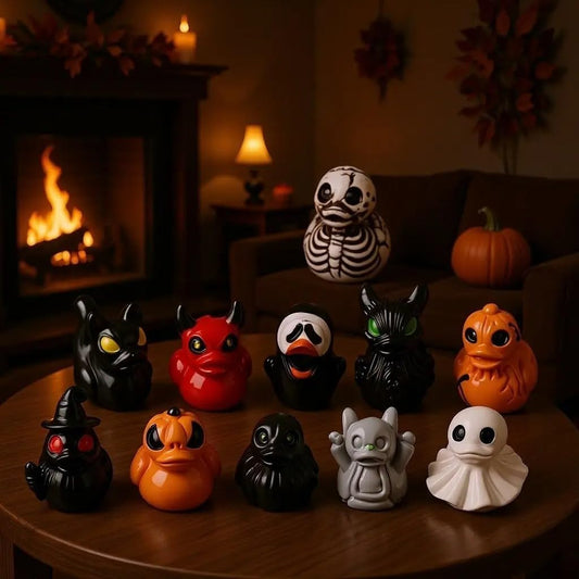 Mini Devil Ghost Skull Resin Ducks – Cute Spooky Desktop Decor, Creative Mini Garden Ornament, Halloween Christmas Party Gift (20)