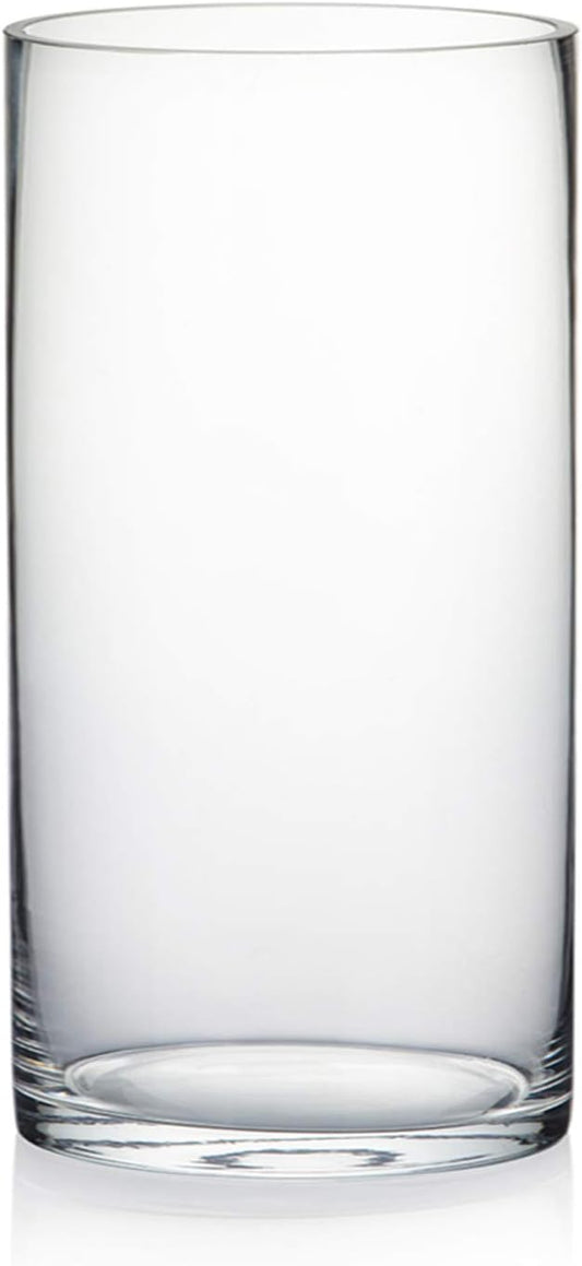 WGV Cylinder Glass Vase, Width 6", Height 12", [Different Heights Available] Clear Container Terrarium for Wedding Centerpiece, Party Event, Home Decor, 1 Piece