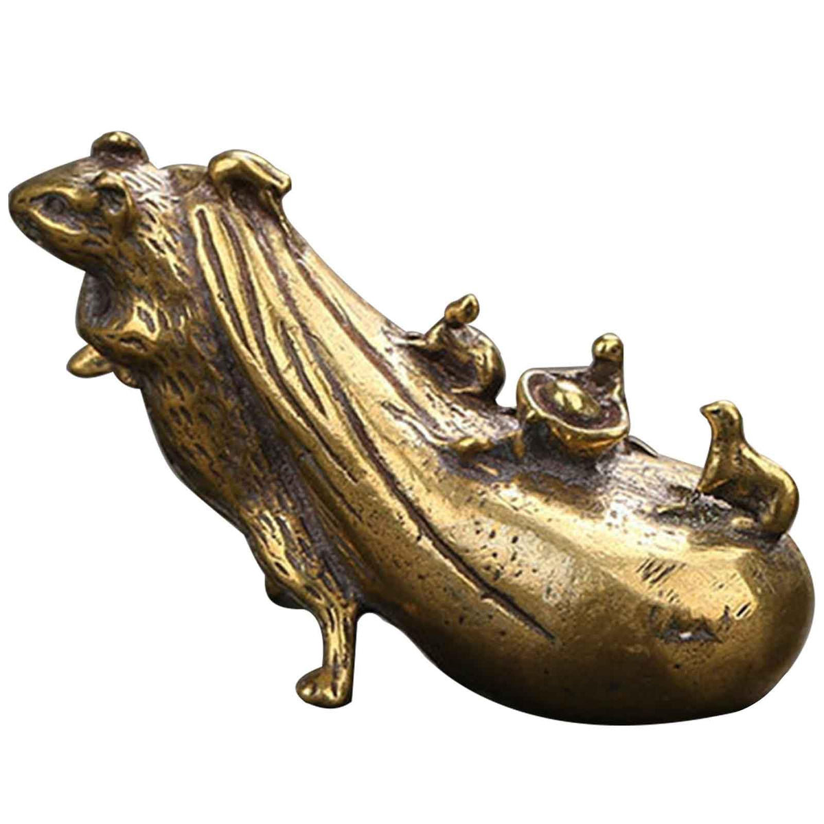 SnowOwl Brass Dog Figurine 1pcs, Small Statue House Sculptures, Animal Ornament Figurine Tea Pet Home Decor Table Office Decorative Collectible or Elders (dog-07)