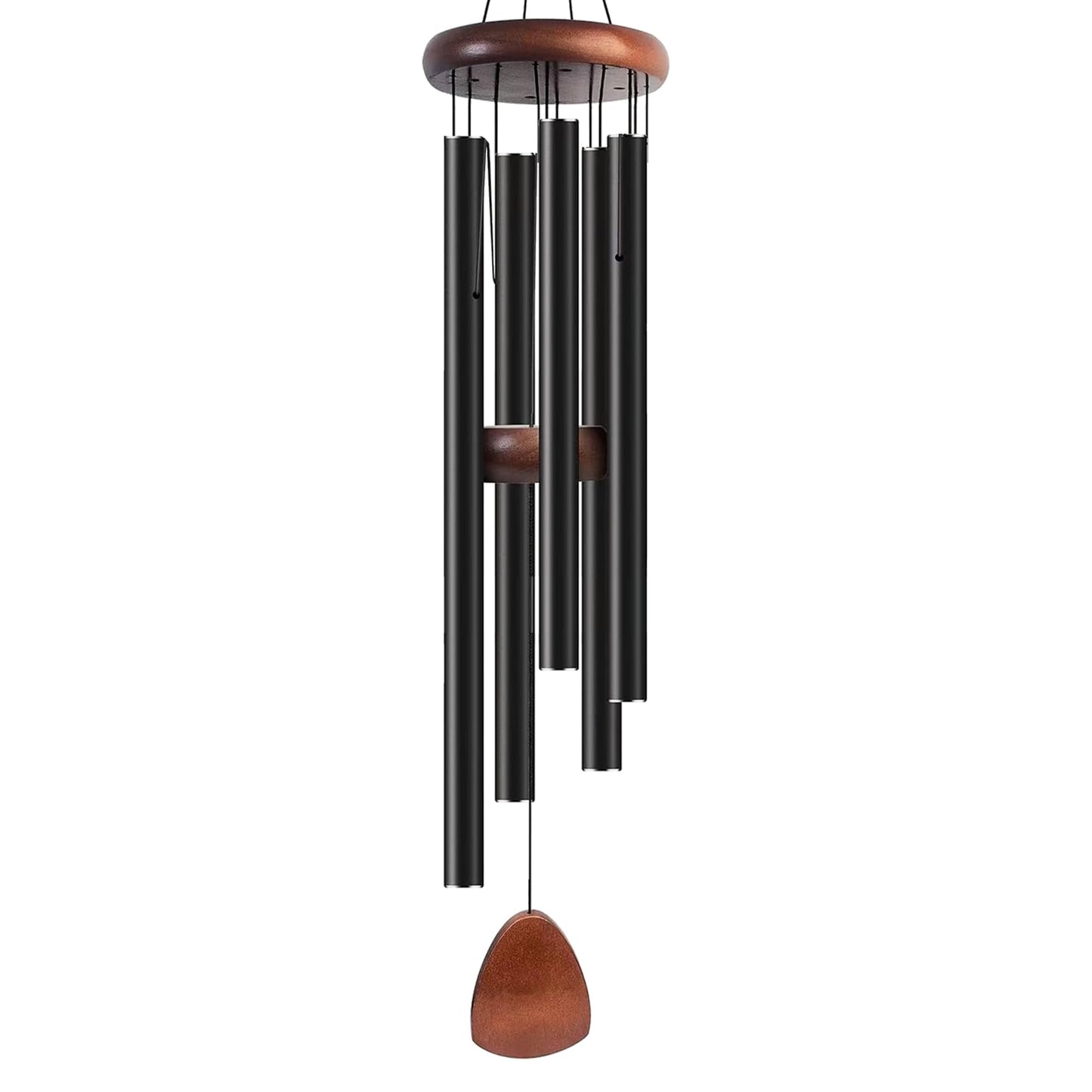 Bursvik 37" Aluminum Wind Chimes for Outside(Black), Patio Zen Decor Gift