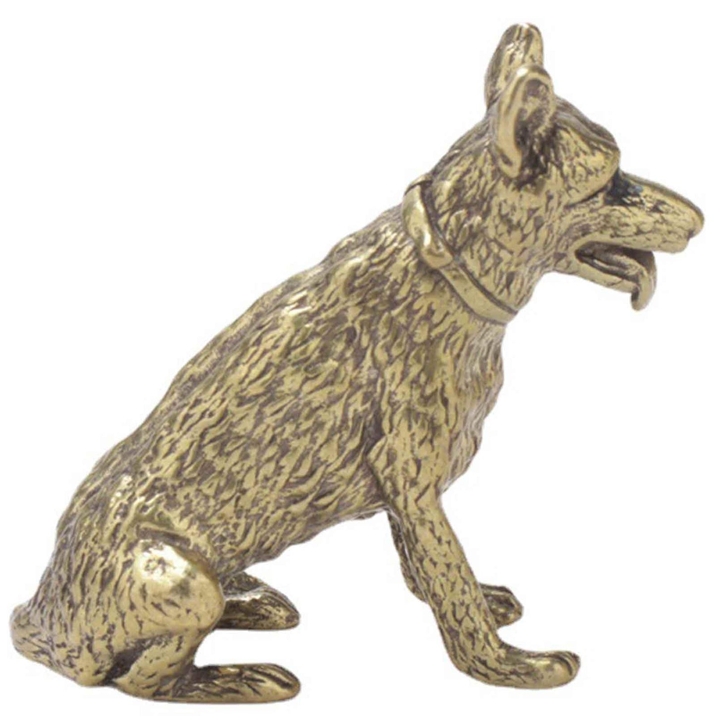 SnowOwl Brass Dog Figurine 1pcs, Small Statue House Sculptures, Animal Ornament Figurine Tea Pet Home Decor Table Office Decorative Collectible or Elders (dog-07)