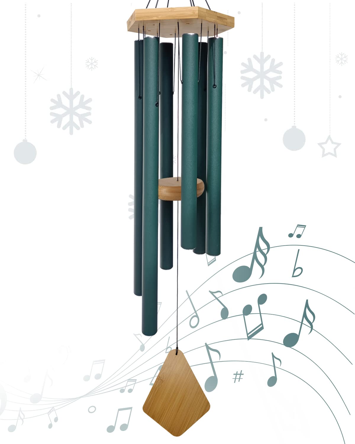 Memorial Wind Chimes 30 inch Black Deep Tone Sympathy Gift Patio Porch Home