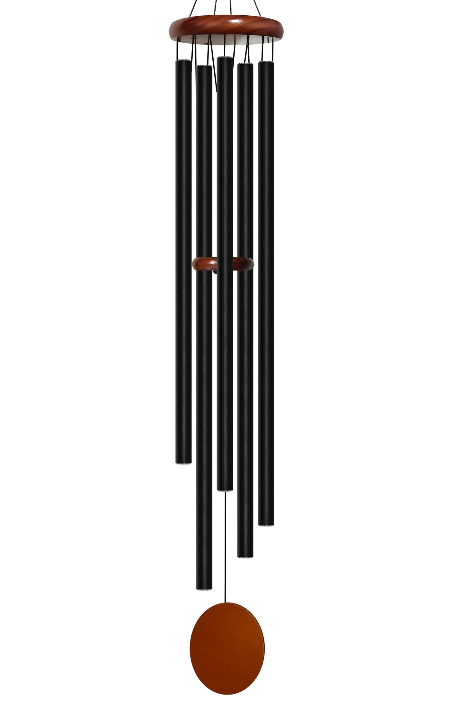 Bursvik 37" Aluminum Wind Chimes for Outside(Black), Patio Zen Decor Gift