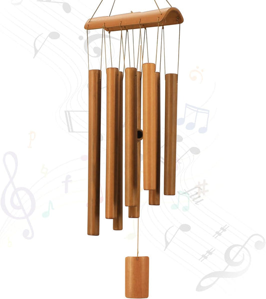 VIREKM Bamboo Wind Chimes for Outside,Decorations for Patio Porch