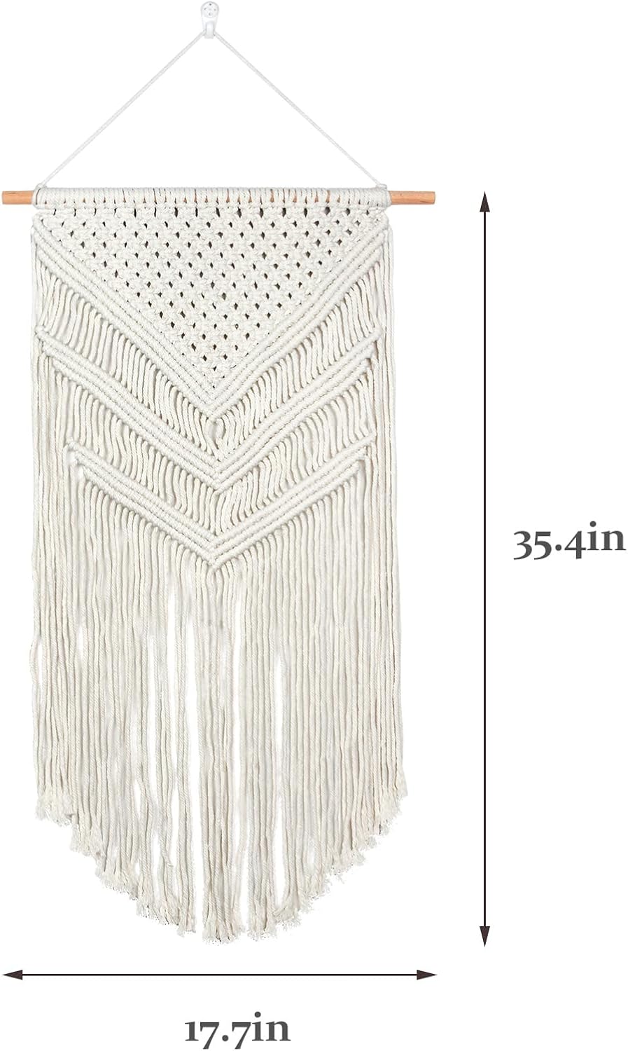 JONKASIPA Macrame Woven Wall Hanging, Bohemian Tassel Decor