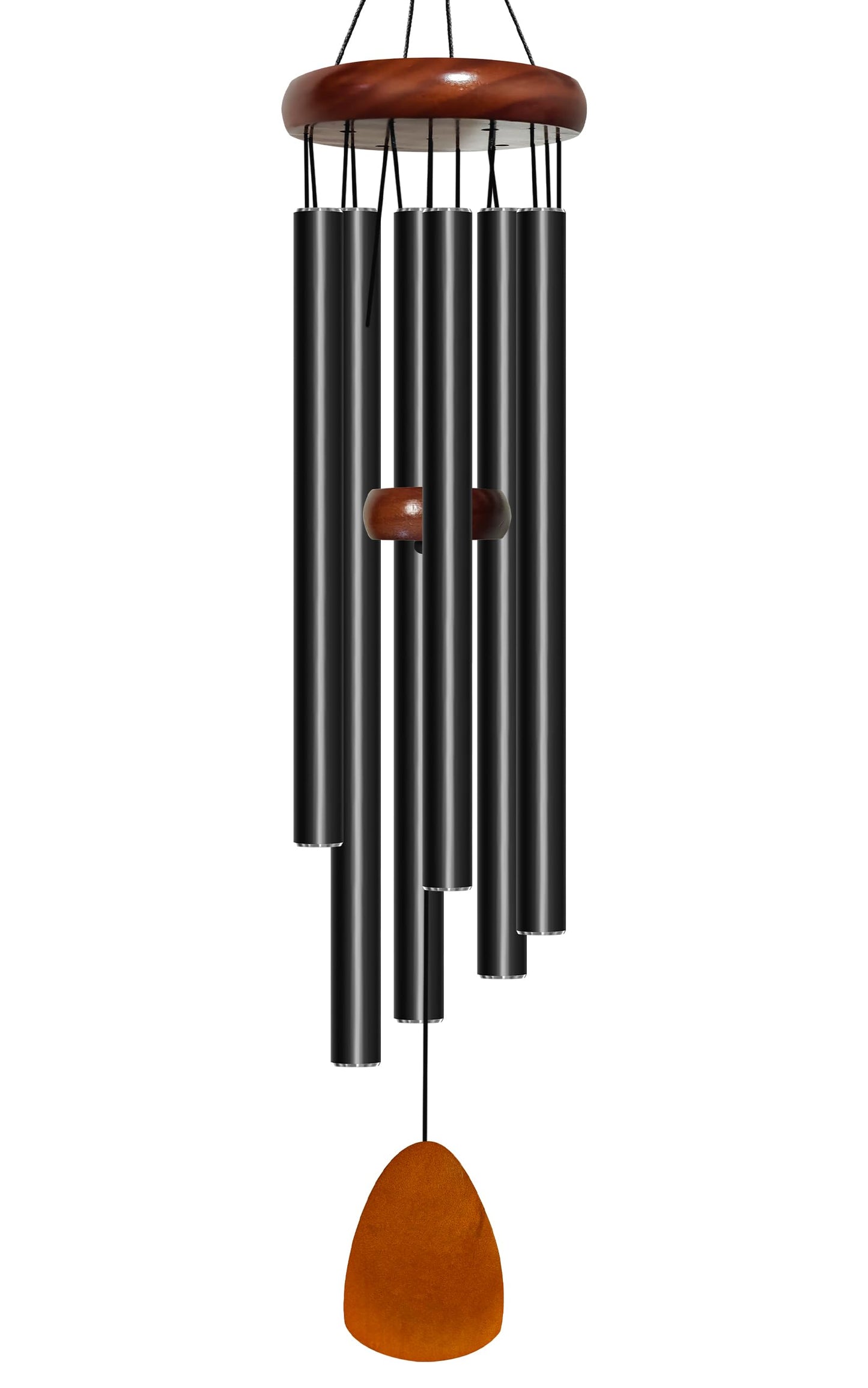 Bursvik 37" Aluminum Wind Chimes for Outside(Black), Patio Zen Decor Gift