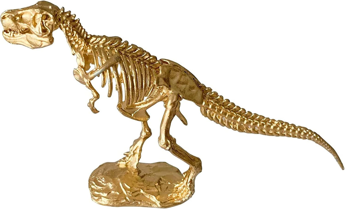 Gold Dinosaur Figurine Home Decor, Solid Metal Centerpiece Decoration, Mini Dinosaur Ornament Animal Desk Figurines for Home Office Desktop