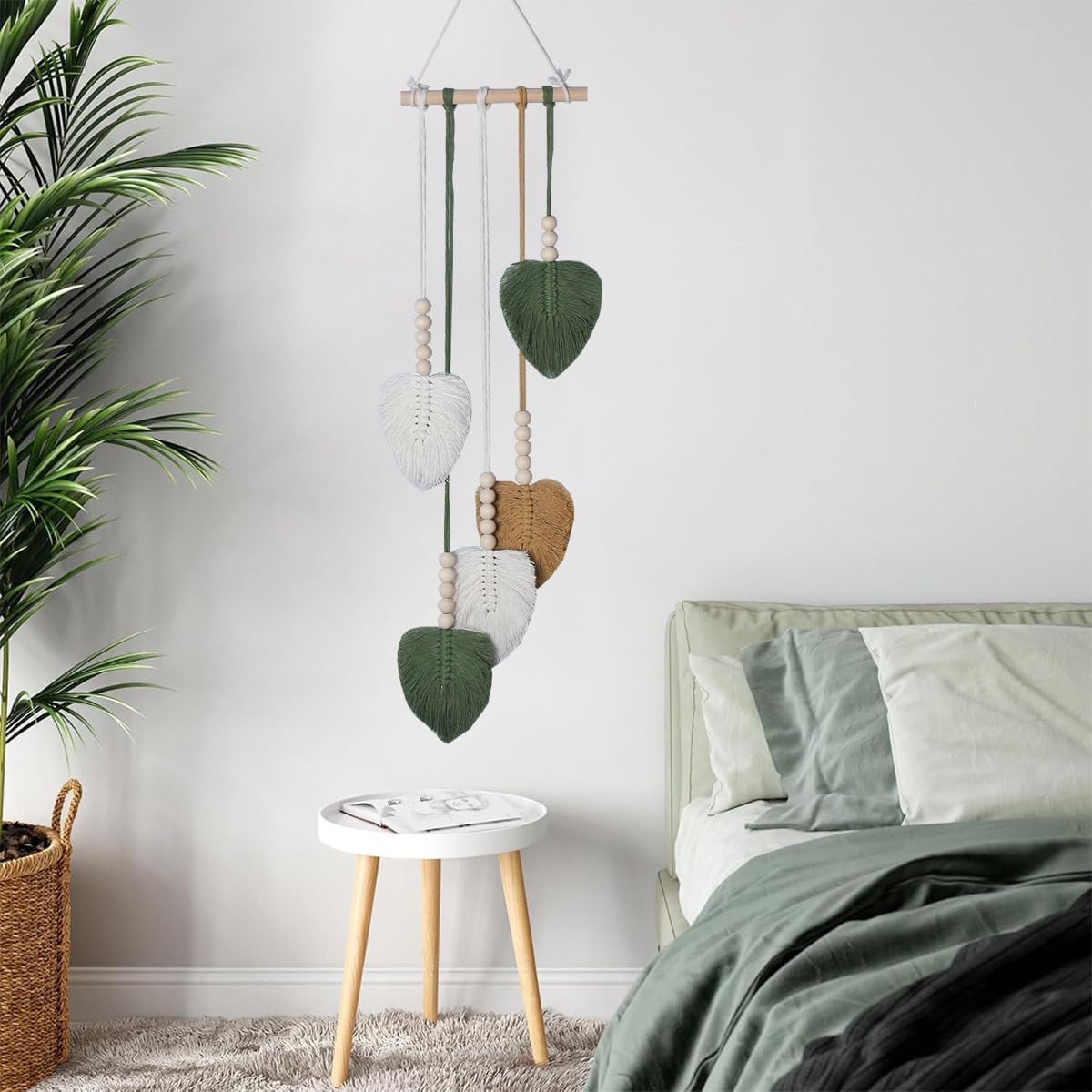 Shopdp handmade Woven Leaves Wall Hanging Decor, Macrame Hanging Tapestry for Apartment Bedroom Living Room Decoration