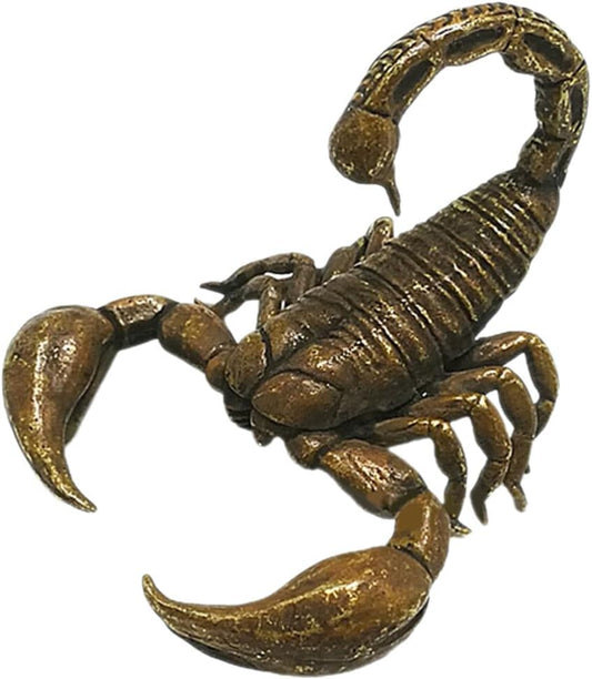 Yardwe Vintage Brass Scorpion Ornament 2-Inch Miniature Desktop Sculpture Artistic Metal Home Office Decor Unique Collectible Accent