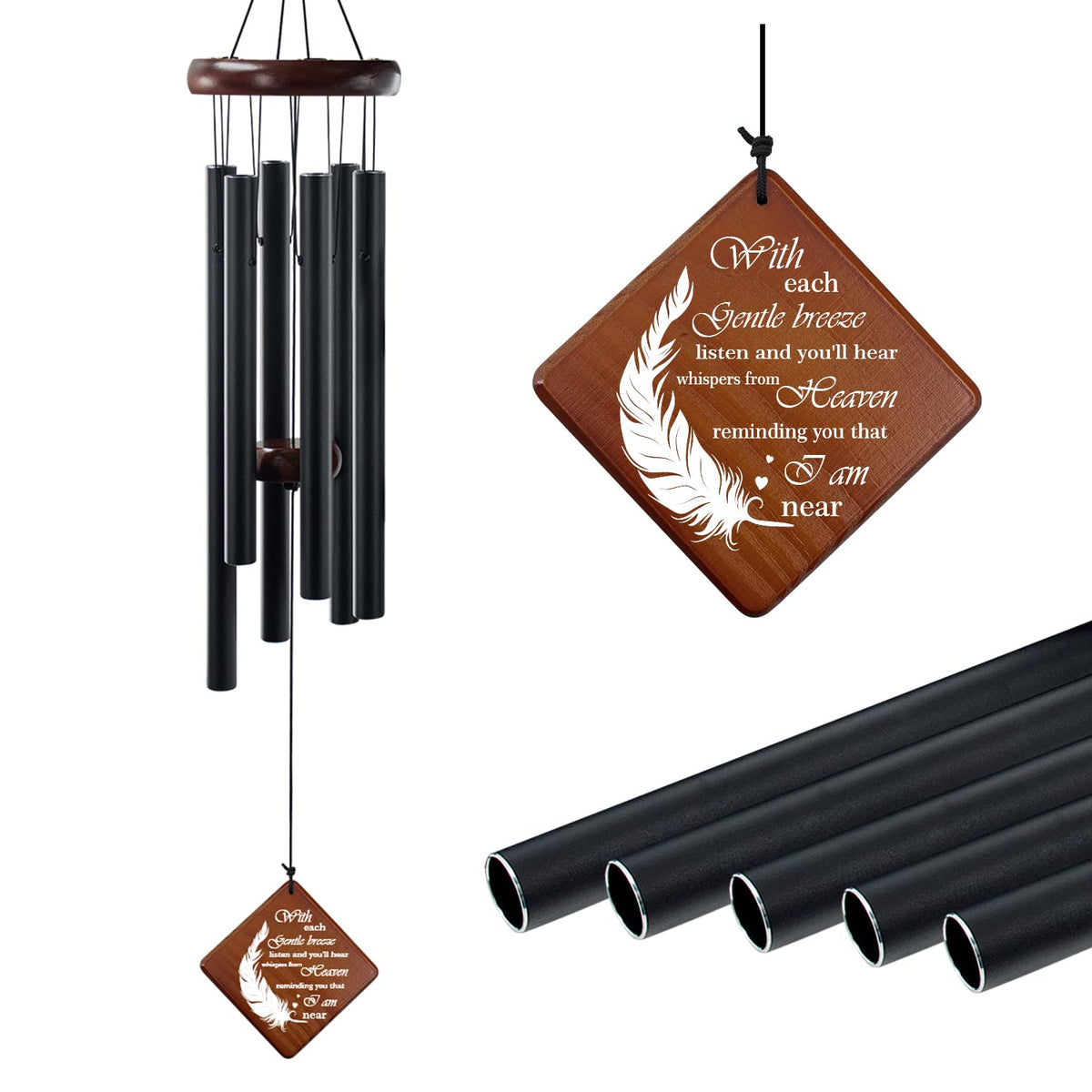 Memorial Wind Chimes for Outside, 36" Memorial Gifts for Loss of Loved One
