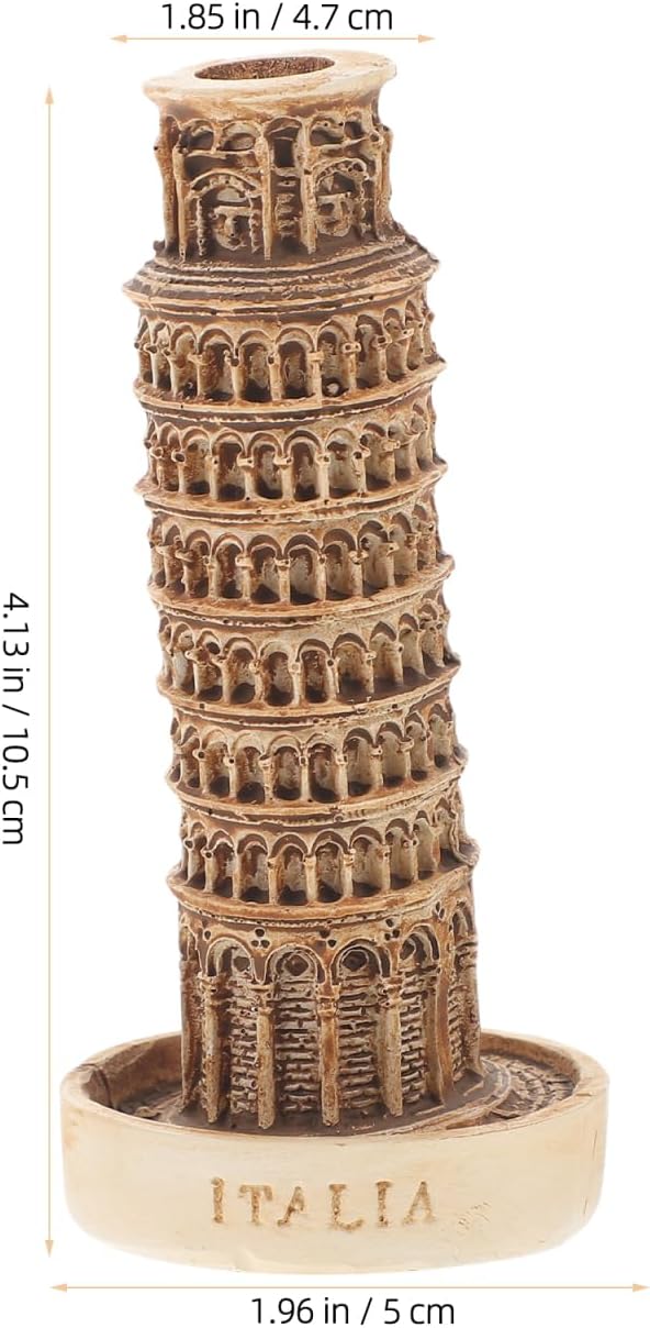 Zerodeko Mini Leaning Tower of Pisa Model Architectural Decor Model for Home Decor Desktop Ornament Micro Landscape Building Statue for Office Living Room Shelf Display
