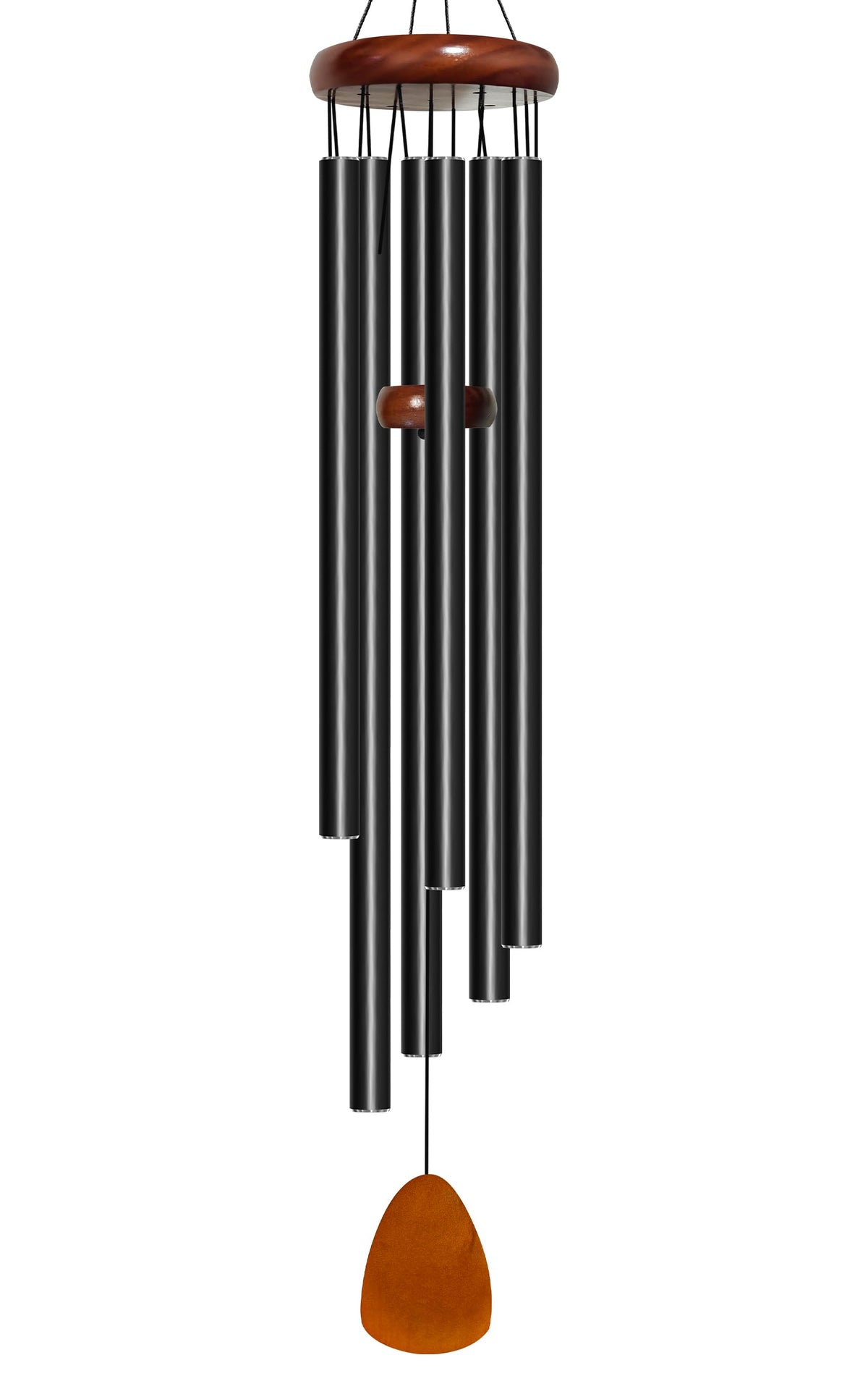 Bursvik 37" Aluminum Wind Chimes for Outside(Black), Patio Zen Decor Gift