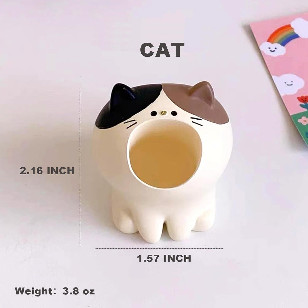 LINFANG Diamond Art Tool Desktop Trash Can Ornament Cute Tool, Diamond Painting Accessories, Diamond Art Kit for Adults, Creative Mini Garbage Can, Small Storage | Ideal for Diamond Work (Cat)