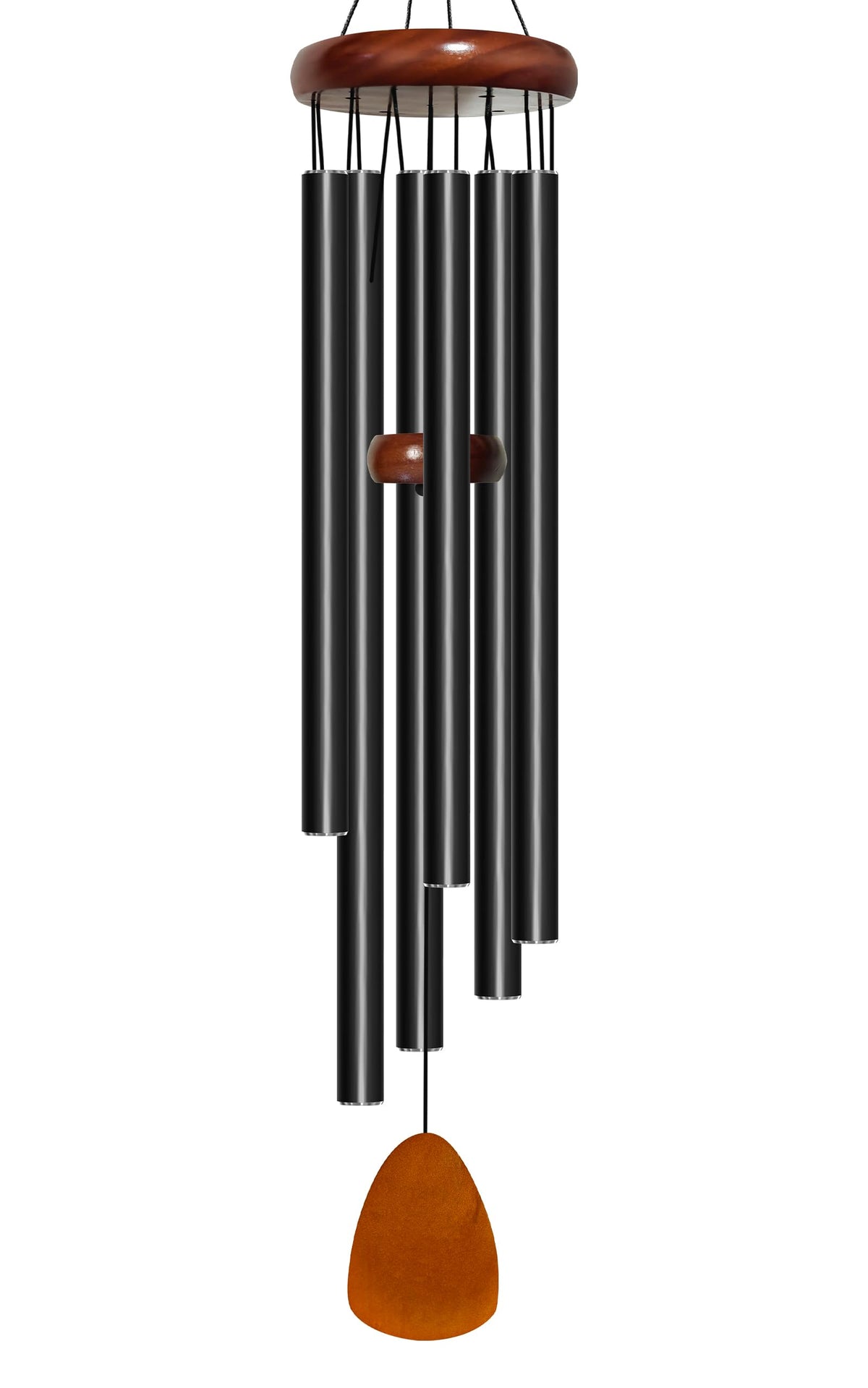 Bursvik 37" Aluminum Wind Chimes for Outside(Black), Patio Zen Decor Gift