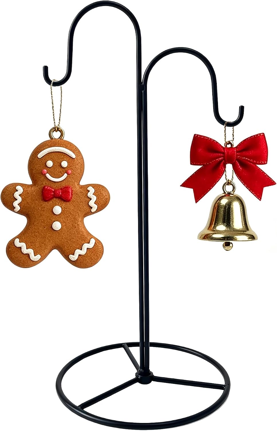 Ornament Display Stand Iron Double Curved Hooks Holder for Christmas Decor