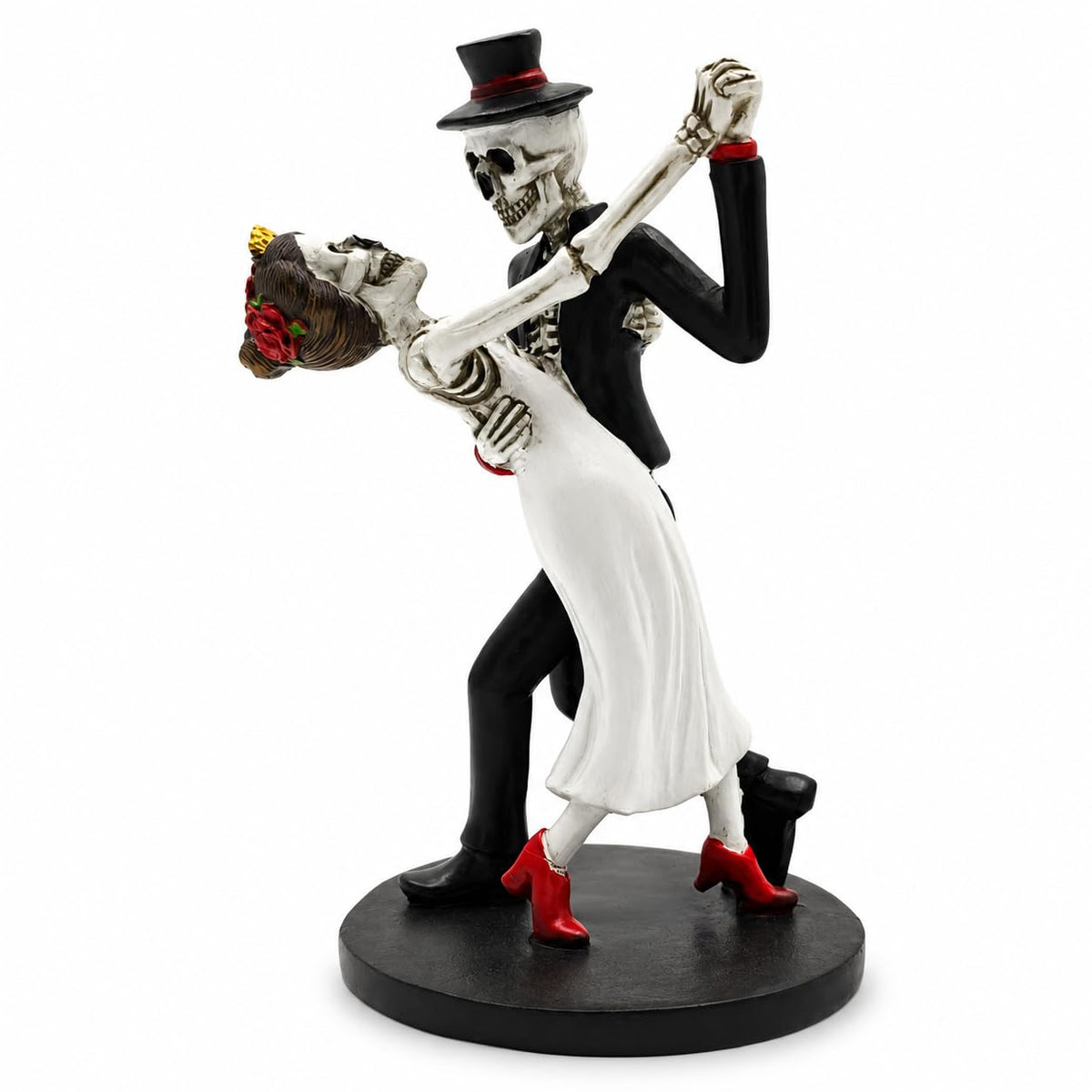 White Halloween Heart Hands Sculpture, Resin Abstract Skeleton Statue Love Ornaments, Heart Shape Finger Gesture Figurines for Shelf Home Desktop Decoration
