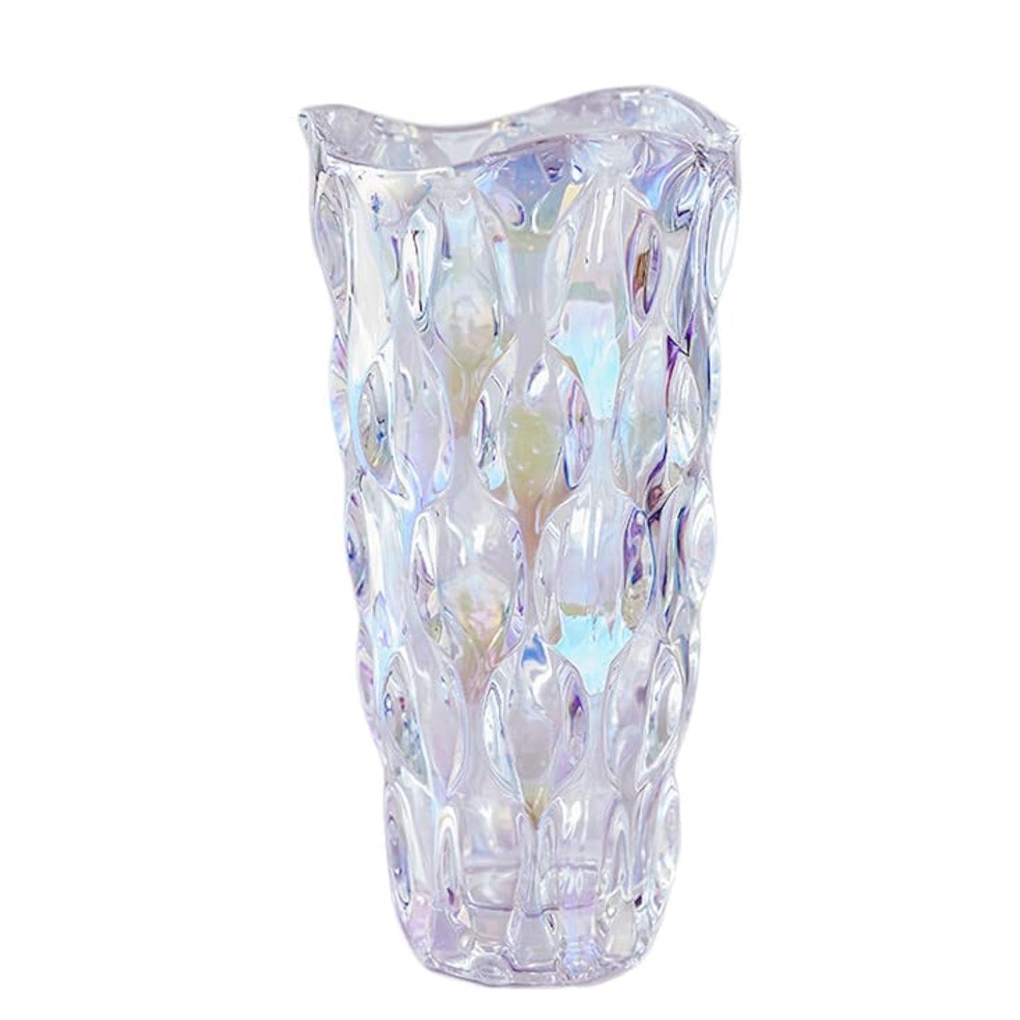 Heavy Glass Flower Vase Thickened 3.5lb 9.5inch Sparkle vase Bohemian Style, for Centerpieces,Wedding,Perfect Home Decor (Sparkle)