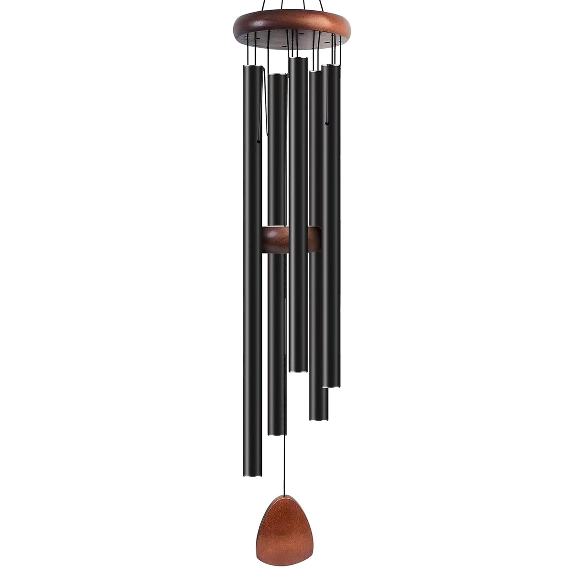 Bursvik 37" Aluminum Wind Chimes for Outside(Black), Patio Zen Decor Gift