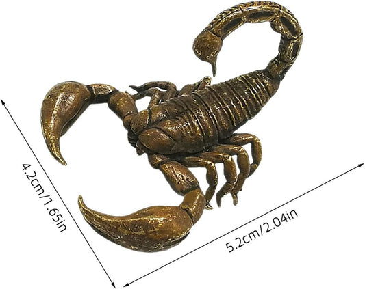 Yardwe Vintage Brass Scorpion Ornament 2-Inch Miniature Desktop Sculpture Artistic Metal Home Office Decor Unique Collectible Accent