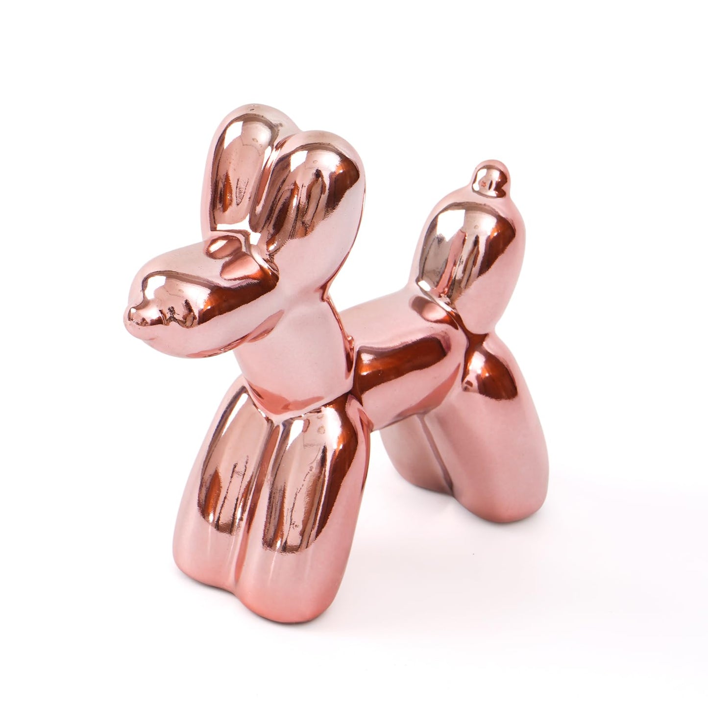 Notakia Cute Ceramics Pink Balloon Dog Statue Crafts Living Room Desktop Decorations,Handmade Modern Small Ceramic Animal Statue Ornament Home Decor Accents (Pink Balloon Dog)