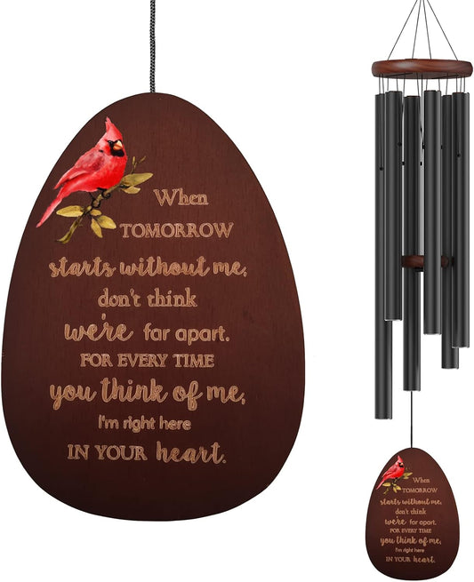Suntimber Cardinal Memorial Wind Chimes for Loss of Loved One Sympathy Gift