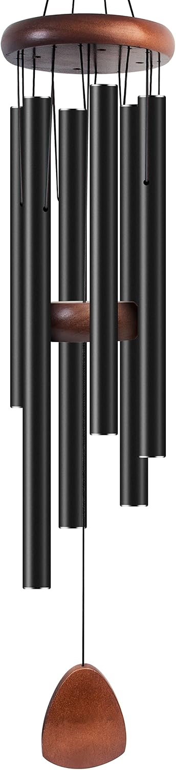 Bursvik 37" Aluminum Wind Chimes for Outside(Black), Patio Zen Decor Gift