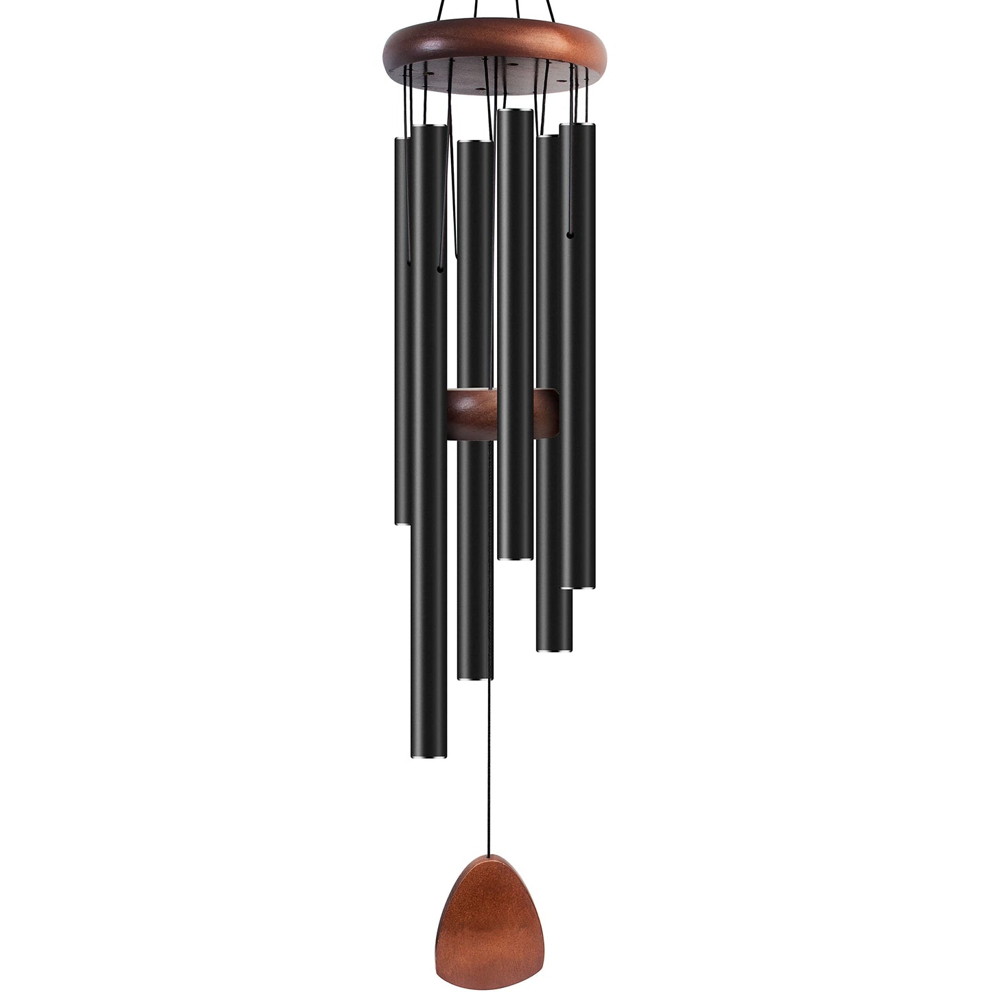 Bursvik 37" Aluminum Wind Chimes for Outside(Black), Patio Zen Decor Gift
