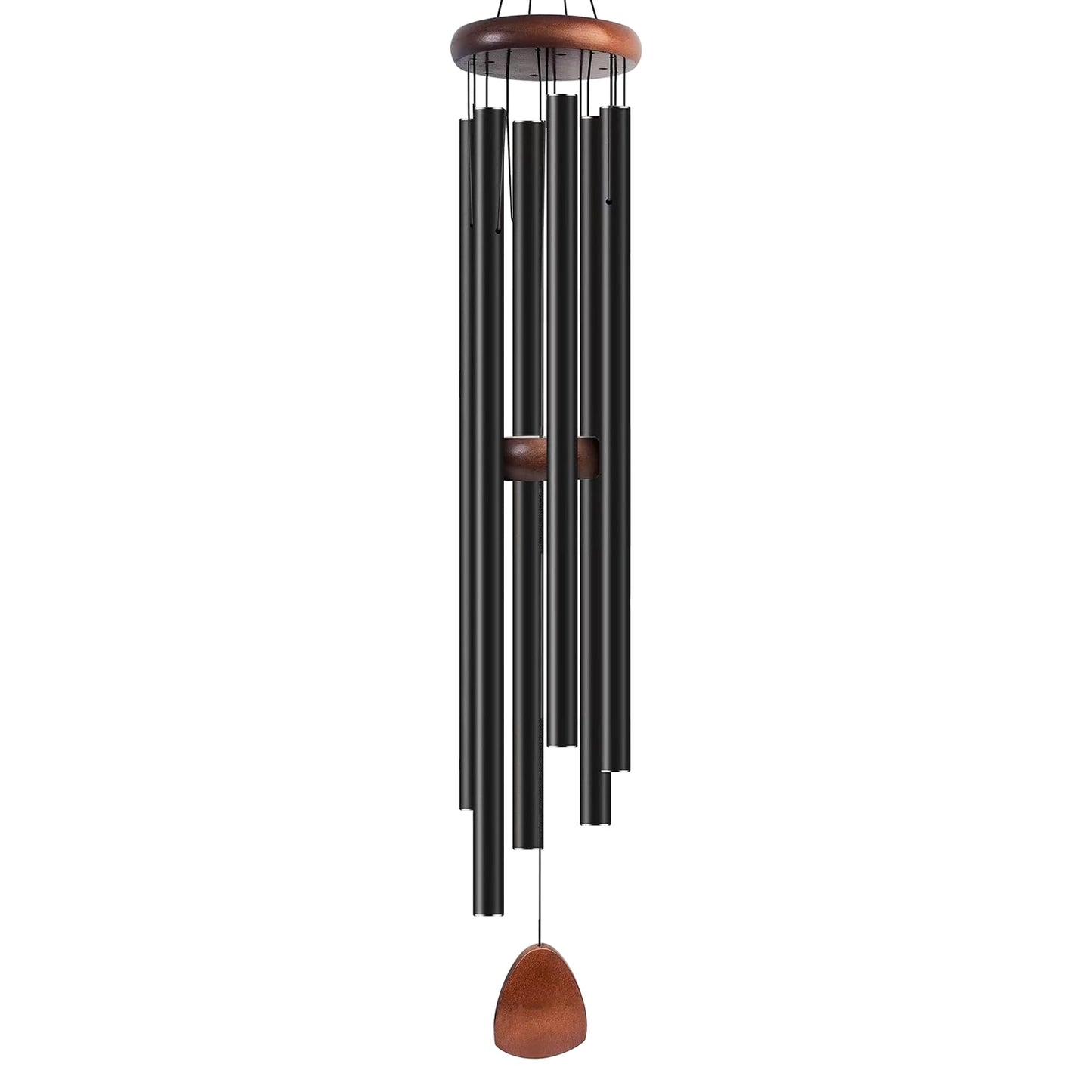 Bursvik 37" Aluminum Wind Chimes for Outside(Black), Patio Zen Decor Gift
