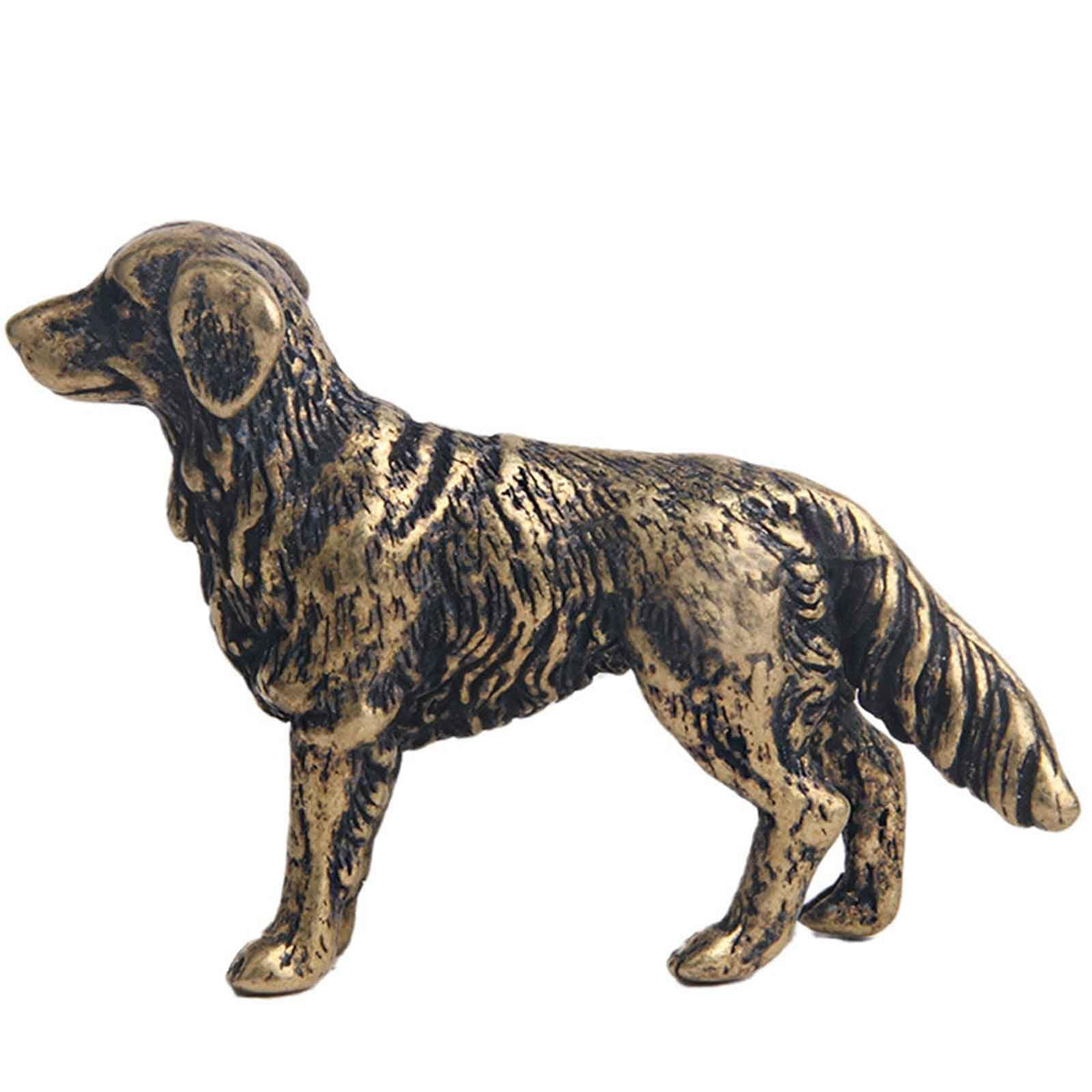 SnowOwl Brass Dog Figurine 1pcs, Small Statue House Sculptures, Animal Ornament Figurine Tea Pet Home Decor Table Office Decorative Collectible or Elders (dog-07)
