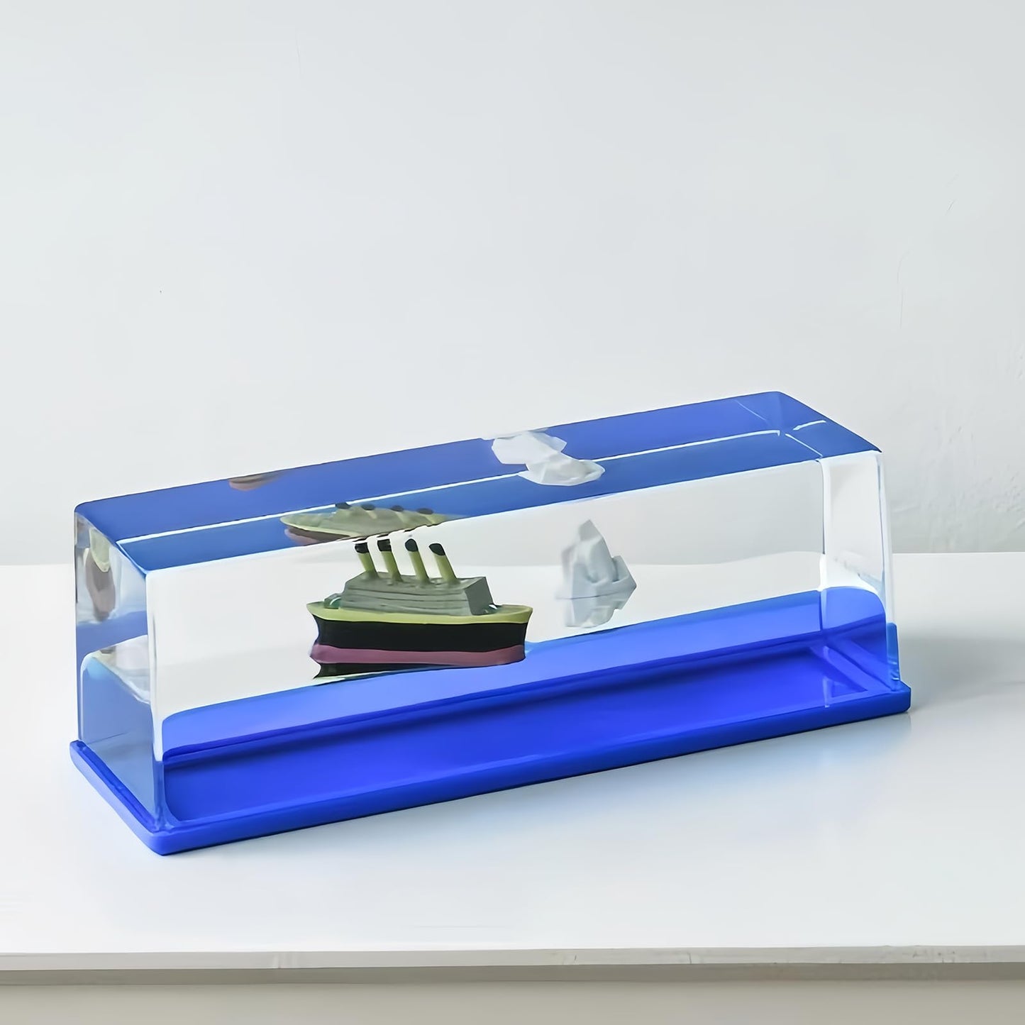 Unsinkable Black Pearl Pirate Ghost Ship in a Fluid Drift Bottle