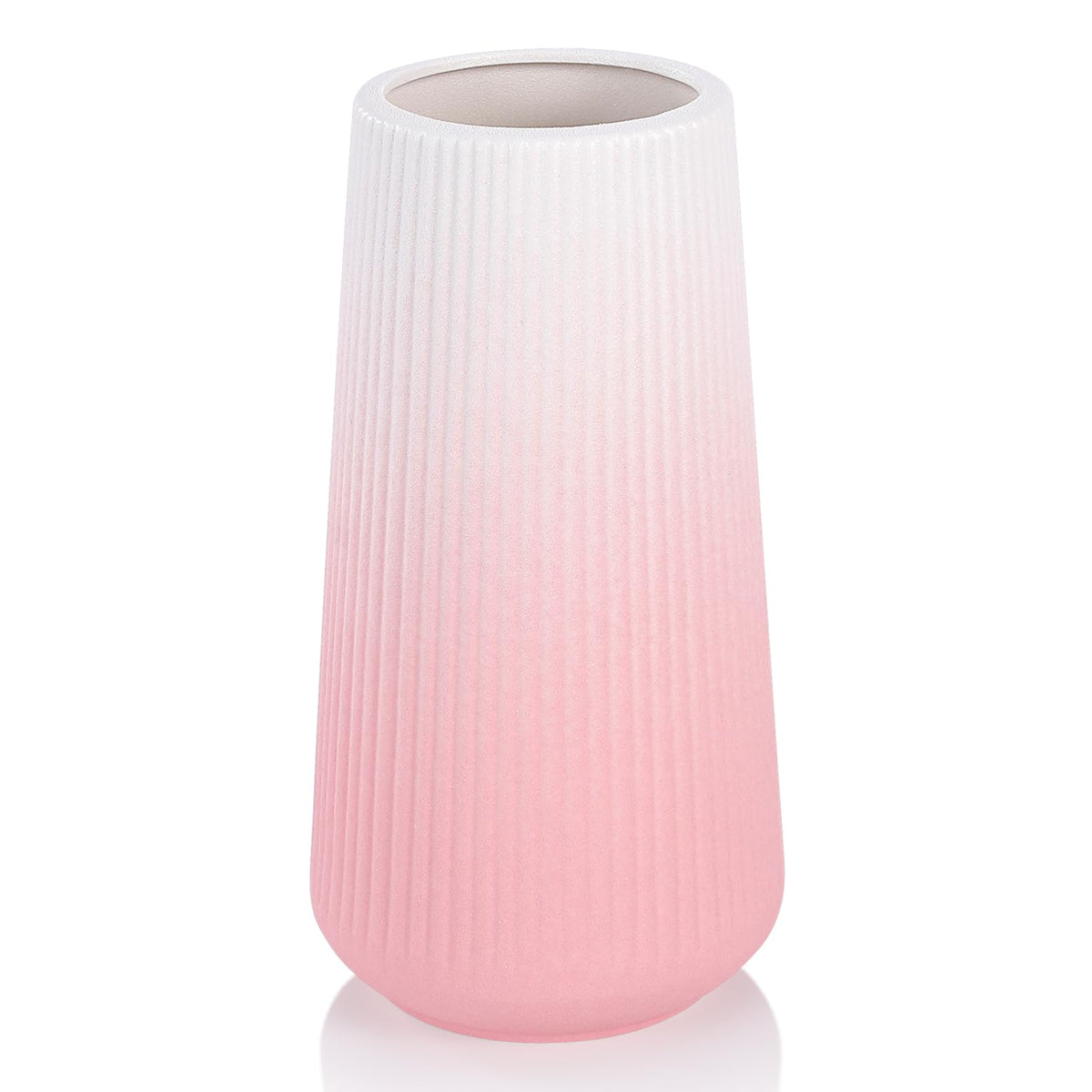 Gradient Pink Ceramic Vase, GUKJOB Small Cute Flower Vase for Pampas Grass, Home, Living Room, Dining Table, Farmhouse, Office Decor, Bedroom, Table, and Kitchen Shelf (Gradient Pink)