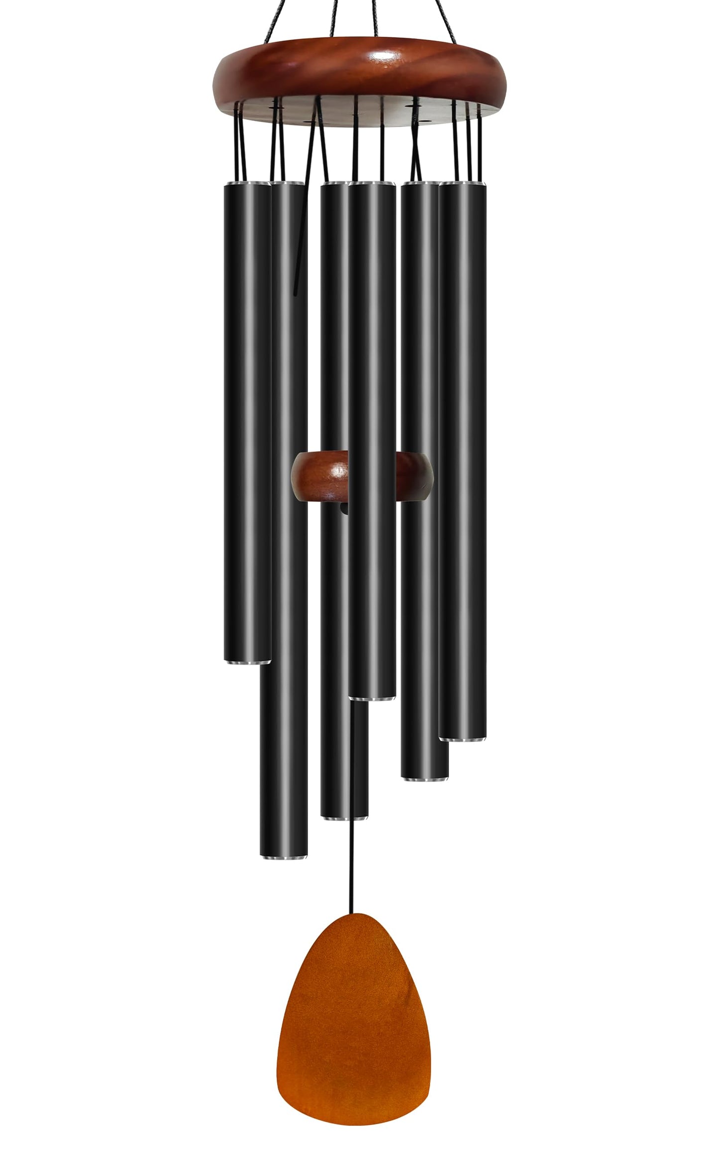 Bursvik 37" Aluminum Wind Chimes for Outside(Black), Patio Zen Decor Gift