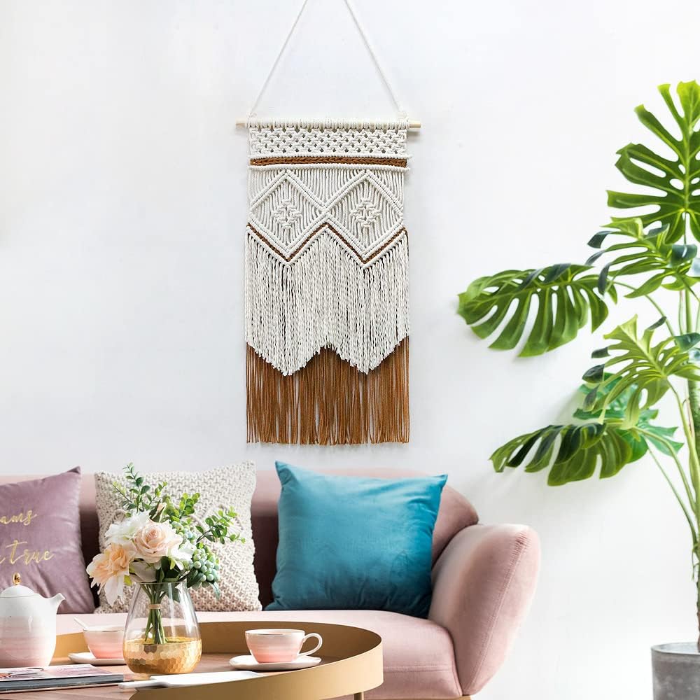 BMIDRUT Hanging Macrame Tapestry Dream Catchers Hand Woven Tapestries Boho Wall Art Decor Home Wall Decor Wall Pediment