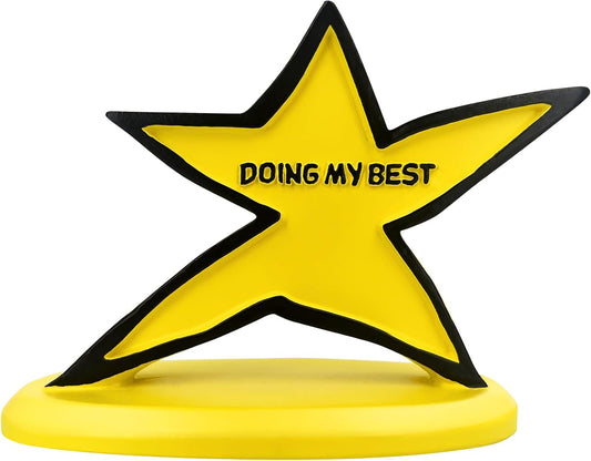 Funny Star Trophy - Doing My Best Desk Ornament | Inspirational & Motivational Gift for Students, Employees, Kids, Friends | Cute Desktop Decor for Office, Home, School, Team Events