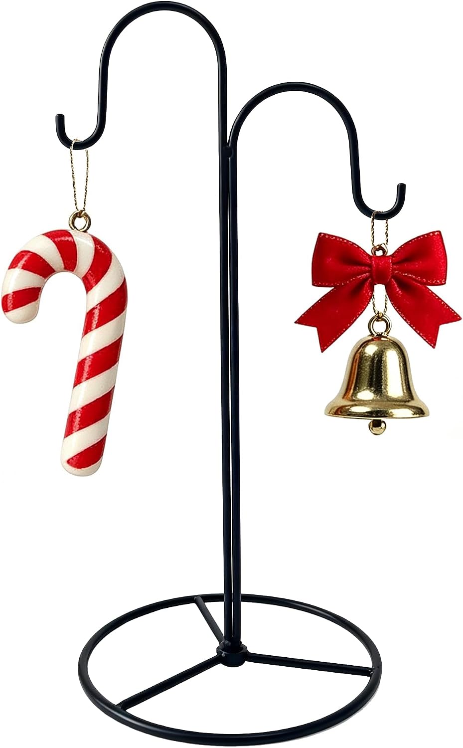 Ornament Display Stand Iron Double Curved Hooks Holder for Christmas Decor