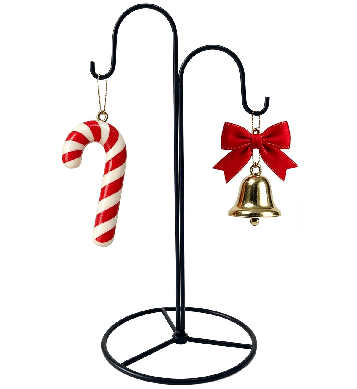 Ornament Display Stand Iron Double Curved Hooks Holder for Christmas Decor
