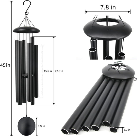 ASTARIN 45 in Memorial Wind Chimes Large with 6 Heavy Tubes