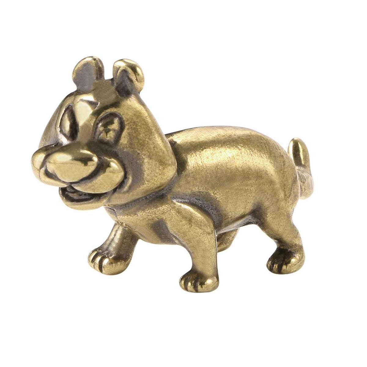 SnowOwl Brass Dog Figurine 1pcs, Small Statue House Sculptures, Animal Ornament Figurine Tea Pet Home Decor Table Office Decorative Collectible or Elders (dog-07)