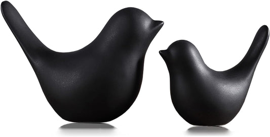 FANTESTICRYAN Small Birds Statues Home Decor, Modern Style, Black, S&L